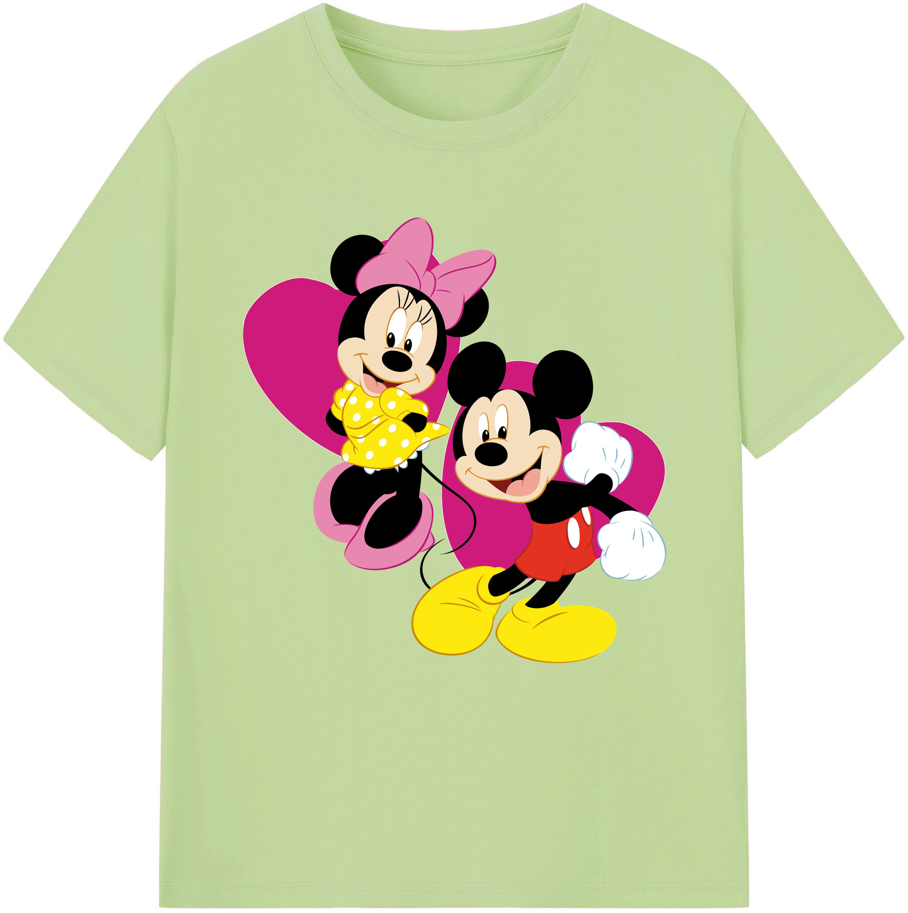 （画像用） ミッキーマウス Mickey Mouse 綿100％半袖Tシャツ（フロントプリント）